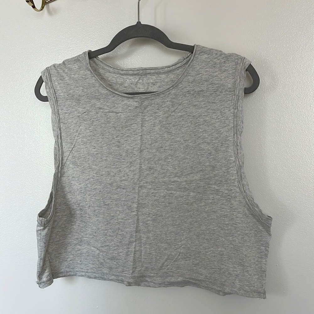 American eagle small muscle tee gray